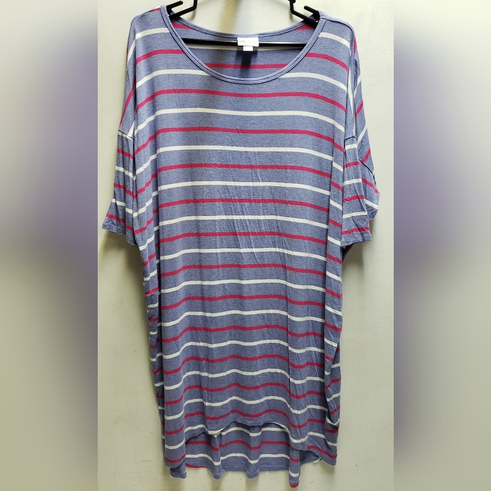 LuLaRoe womens large oversized striped high low shirt dress